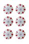 Red and White Classic Melamine Coffee Shop Style Tea Plate, Long-Lasting Plastic Suitable for Daily Use