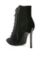 Women Velvet High Heeled Boots in Black - 3