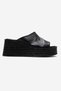 Marc Black Skin Genuine Leather Pack of Wedge Heel Women's Slipper - 4