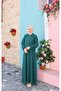 Jacket Buttoned Gilet Dress Emerald Hnt8590 - 4