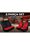 Red Universal Car Seat Min Leather 5-Piece Set – 4 Seasons Anti-Sweat Non-Slip Sole