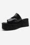Marc Black Skin Genuine Leather Pack of Wedge Heel Women's Slipper - 6