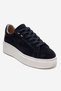 Gueno Navy Blue Suede Genuine Leather Women's Sports Shoes - 3