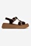 Loin Brown Suede Genuine Leather Buckled Women Sandals - 4