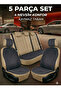 Beige Universal Car Seat Min Leather 5-Piece Set – 4 Seasons Anti-Sweat Non-Slip Sole - 2