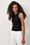 Women's Corded Fabric Look Slim Fit Body-Fitting Basic Undershirt Blouse, Pack of Halter Neck and Cotton - 2