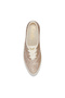 Women's Point Lace Up Platform Glitter Casual Sneaker Gold - 5