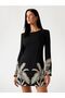 Embroidered bodycon mini dress