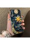 Samsung Galaxy A50 Compatible Silicone Edge Hard Back Anti-Fall Phone Case Moon and Stars Patterned