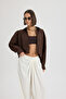 Numen Slit Detail Brown Short Shirt - 4