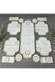 Gold Embroidered Ecru Leather 19 Piece Luxury Set of Placemat and Table Runner