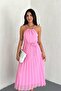 Women's Belted Midi Length Straps Chiffon Dress Dpk4207 - 3