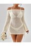 Women's Knitted a Lace-Like Knit Beach Dress with Tie-Up Detail