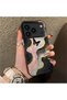 iPhone 17/18 Pro Compatible Silicone Edge Hard Back Anti-Fall Butterfly Pattern Phone Case