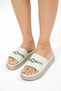Nazar Chain Detail Platform Thick Sole Gold Chain Daily Women's Shoes Slipper - 4