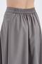 Women's Long Balloon Skirt with Gathered Front and Leather Label Detailed Design - 7