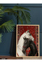Black and White Horse One Piece Wooden Framed Painting - 4