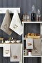 مطرز طقم مناشف مطبخ مكون من قطن قطع 40x60 سم 6 قطع قماش متعدد الاستخدامات للتجفيف - 2