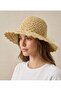 Women's Hand-Knitted Straw Hat with Adjustable Size and Detailed Brim - 6