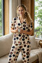 Short Sleeve Shirt Collar Ultra Soft Women's Pajama Set - 2