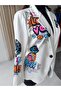 Women's Graphic Print Blazer Jacket - 5
