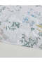 White & Green Botanical Printed Single Size Fitted Sheet - 4