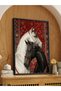Black and White Horse One Piece Wooden Framed Painting - 3