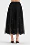 Women's Lace and Tulle Stone-Embellished Design Long Skirt - 2