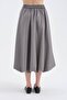 Women's Long Balloon Skirt with Gathered Front and Leather Label Detailed Design - 4