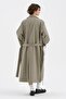 Women's Double-Breasted Closure Belt Detail Design Trench Coat - 2