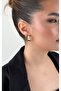 Geometric Stripe Half Hoop Earrings - 3