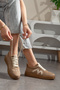 Mink Suede Women's Sports Shoes Retro Sneaker Stitched Sole Model - 4