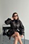 New Season Women's Belted Leather Trench Coat - 4