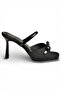 Y518710204 Black Fabric Stiletto Heel U Women's Slippers - 5