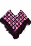 Handmade Angora Wool Motif Poncho – Boho Style Women's Knitted Poncho - 4