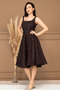 Lace Sequin Balen Detailed Midi Dress - Brown - 7