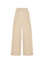 Women's Ecru Linen Blend Striped Cloutte Fit Trousers - 5