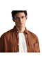 Men's Brown Regular Fit Button Collar Linen Shirt - 6