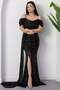 Sweetheart Neckline Front Gathered Sequin Dress 41066 - 5