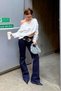 Bootcut İspanyol Paça Düşük Bel Jean - 5