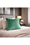 Green Plush Cushion Cover 43X43 Cm, Soft-Textured Modern Decorative Armchair Pillowcase - 2