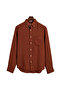 Men's Brown Regular Fit Button Collar Linen Shirt - 5