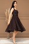 Lace Sequin Balen Detailed Midi Dress - Brown - 8
