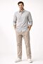 Premium Flamlı Cotton Look Linen Men's Shirt Beige - 6