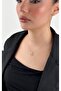 Zircon Stone Circle Wave Figured Gold Necklace - 3