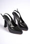 Hera Women's Black Platform Heeled Shoes