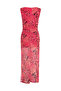 Women's Pink Printed Sleeveless Slim Fit Midi Dress - 4
