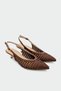 Brayn Knitted Detail Women's Bitter Brown Heeled Shoes - 2