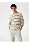 Linen-blend striped sweater