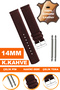 Genuine Leather Watch Band Strap Compatible with 14mm Watches L04Mk-14Mm